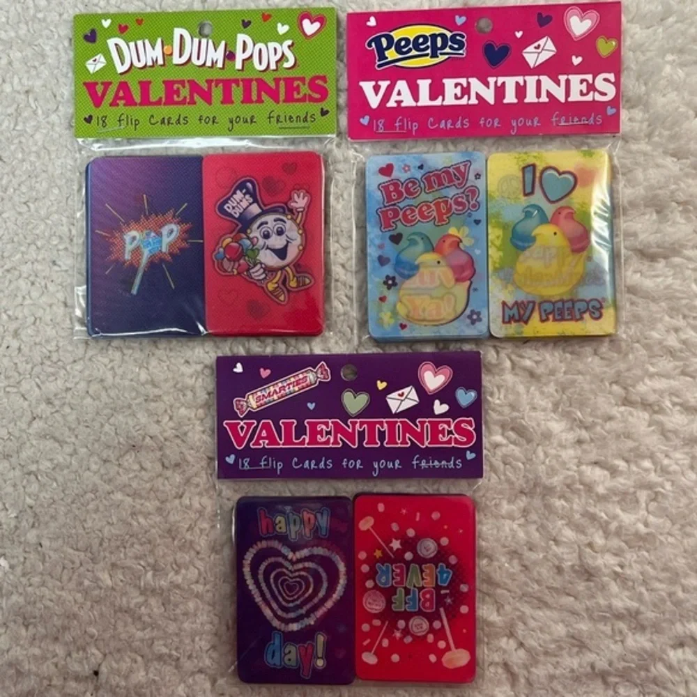 iScream Valentines Day Lenticular Flip Cards to Share Peeps, Dum Dums, Smarties
